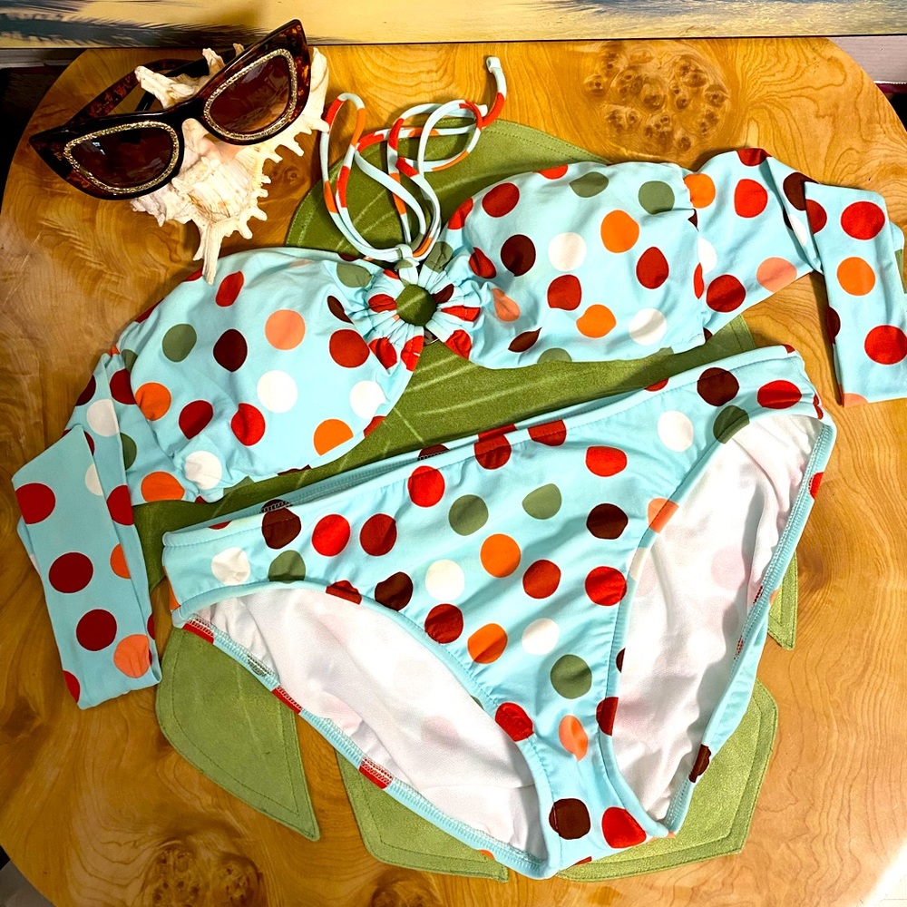 Women’s Leiloni Polka Dot Bandeau Bikini